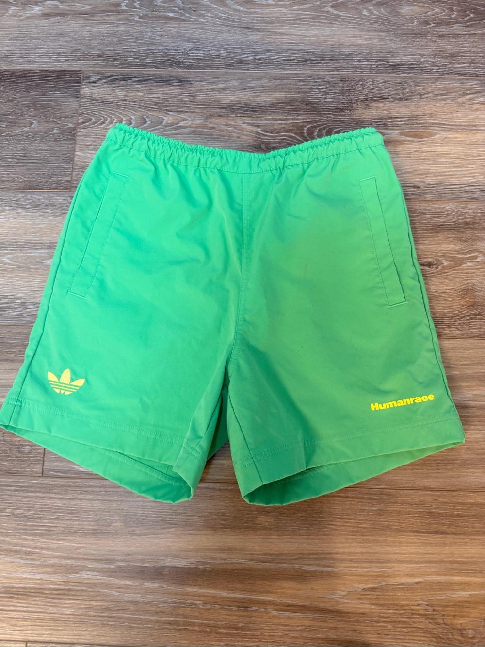 adidas x Humanrace by Pharrell Williams Green Athletic Shorts